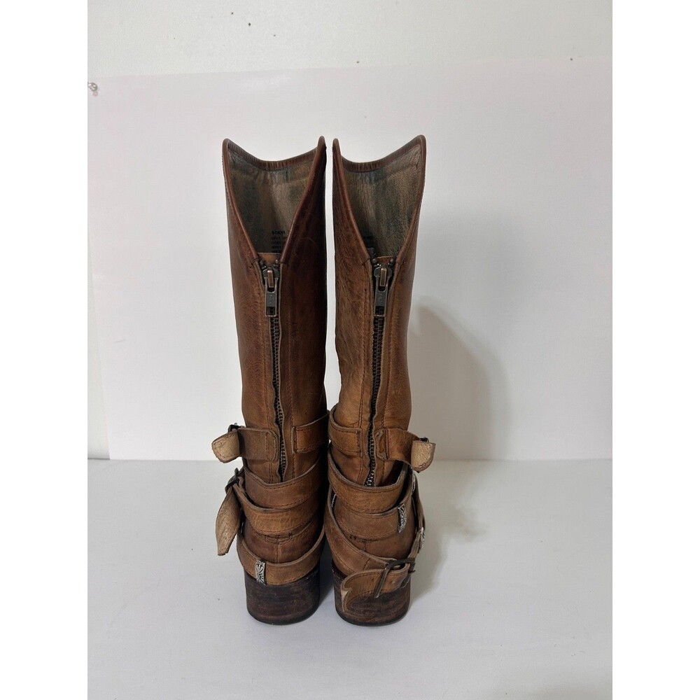 Freebird Steven Drove Tan Distressed Leather Zipper Boots Womens Size 7 - Picture 4 of 10